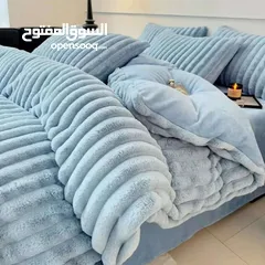  4 الأفخم والأجمل لشتاء 2026 وصل يا صبايااا  لحاف كوردوري الأرنب المخملي   سيت