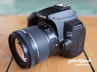  1 كاميرا كانون 250D بحال الوكالة شتر 5K فقط