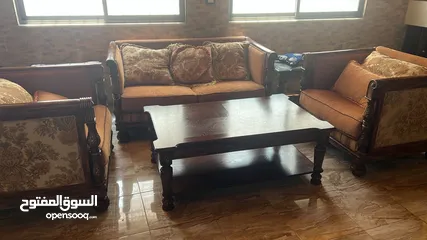  1 طقم كنب أمريكي ثقيل حفر مع طاولات للبيع