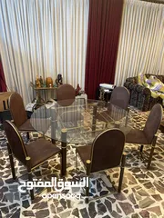  1 طاولة سفرة معدنية سيكوريت مع 6 كراسي