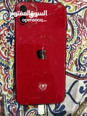  1 iphone 11 red 64gb back broken