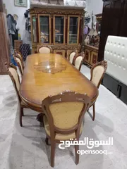  1 طاوله سفره ثمن كراسي خشب زان ثقيل مصري للبيع