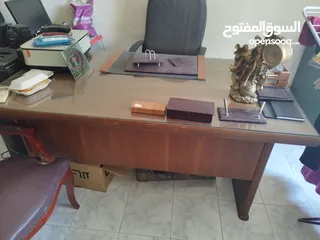  1 مكتب خشب زان مدير بالكرسى