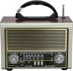  5 راديو مع مكبر صوت كلاسيكي RADIO NS-8133PT يعمل بالبلوتوث  يدعم الفلاش