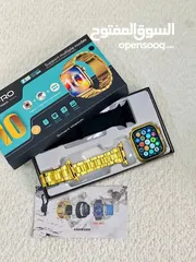  1 ساعة ذكية الإصدار العاشر - ذهبية بالكامل  تألق بأحدث صيحات التكنولوجيا والأناقة مع الساعة الذكية