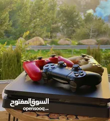  1 بلايستيشن 4 سليم 500قيقا مع 3 ايدي تحكم و 8 سيدهات