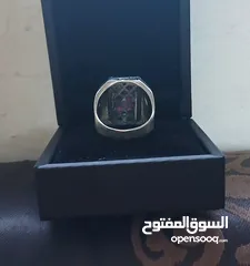  6 خاتم فضة 925 مع حجر كريم ياقوت سيلاني غير معالج لون قرمزي من النوادر