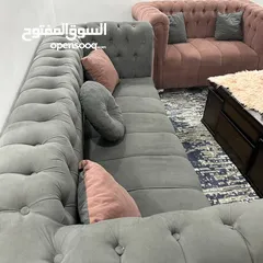  6 .........::طقم كنب تفصيل مخمل ثقيل 8 مقاعد خشب سويد بحالة ممتازة ........:.::::::::::