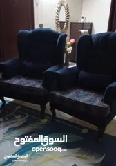  2 طقم كنب تفصيل خشب ممتاز 7 مقاعد