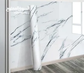  4 رول بديل الرخام PVC   لاصق قوي جدا مقاوم للحرارة ضد العفن والتآكل شكل مطبخك اجمل مع رول رخام