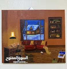  4 Original Artwork, Acrylic Painting. (Canvas Size:- 25x30cm)