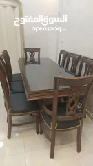  1 طاولة سفرة زان 8 مقاعد بحالة الجديد