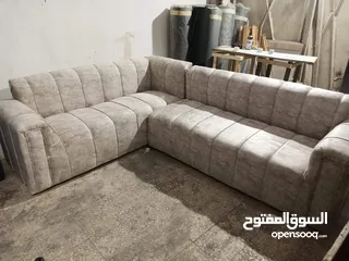  5 اطقم كورنر حرف ال مع مجوزه 9مقاعد جميع الالوان متوفره عرض لاخر الشهر من المصنع بسعر الجمله