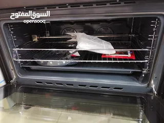  4 عرض نااار على فرن كونتي مفاتيح نحاس 90 سم اسود فل سيفتي كامل مع مراوح