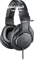  2 Audio-Technica ATH-M20X Professional Studio Monitor Headphones, Black