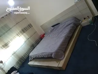  1 تخت مجوز كبير سويد خشب سويد تفصيل مع فرشه وسجاده 4*4 كحلي +برادي + تواليت معلق مراي بسعررر حرق