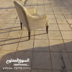  5 كرسي كوفي شوب عدد ثمانيه خشب زان قماش ذات جوده عاليه خشب زان كامل