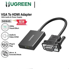  1 محول VGA UGREEN إلى HDMI مع صوت  VGA to HDMI Adapter with audio
