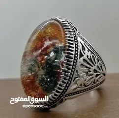  4 خاتم فضة من العيار الثقيل عيار 925 فعلي متوج بتحفة من الدر النهري التي لن تتكرر