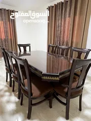  1 غرفة سفرة 8 كراسي خشب زان
