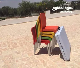  6 طاولات وكراسي طوي خارجي وداخلي