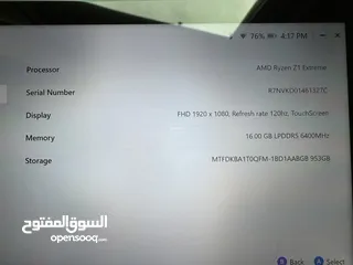  6 Rog ally z1 extreme 1tb storage 16gb ram