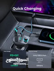  1 Ugreen BLUETOOTH CAR CHARGER USB FLASH DRIVE AND TF CARD SUPPORTED شاحن سيارة للتلفون