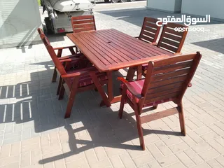  1 teak wood Dining Table with 6 chairs for sale