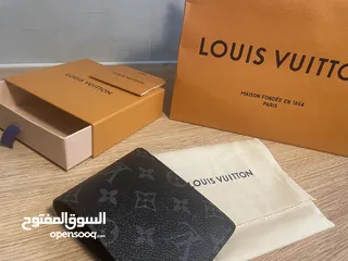  5 Louis Vuitton  Slender Wallet Monogram Eclipse   محفظة لويس فيتون الأصلية