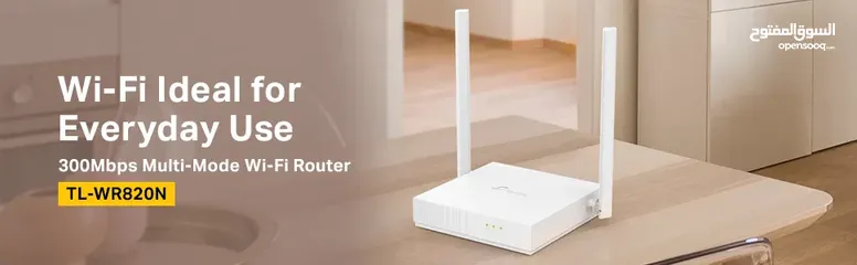  6 راوتر انترنت واي فاي بميزات قوية  TP-link WiFi Router TL-WR820N 300MB