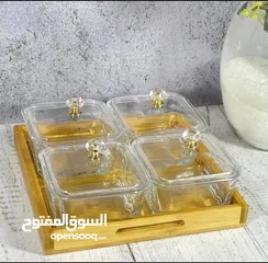  3 صحون بقاعده خشبيه