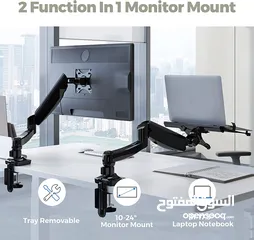 3 FLEXIMOUNTS 2 in 1 Monitor Arm Laptop Mount Stand Swivel Gas Spring LCD Arm Height Adjustable Mount