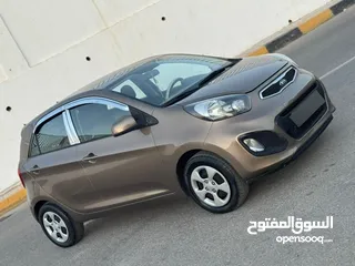  1 كيا بيكانتو موديل 2014 فحص كامل كرت ابيض تومتيك ممشى قليل جدا استعمال بسيط شخصي الفحص مرفق محرك 1250