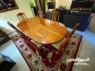  2 Wooden dining table and six chairs