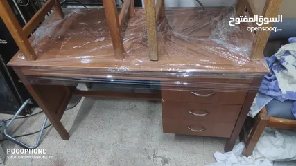  2 Wood Office Table (طوله مكتب أصلي خشب 20 حبه متوفر)