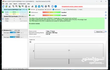  4 SSD نوع WD M.2 NVMe  read 5gb/sec write 4gb/sec حجم 512 جيجا