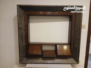  2 يرواز شاشه خشب زان غامق  طاولة تلفاز لامنيت تركي وخيانه خشب لاتيه للمطبخ