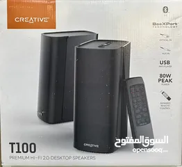  1 سماعه كريتف موديل Creative T100  bluetooth -aux -optical