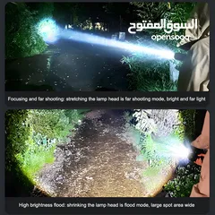  15 كشاف جبلي محمول ليد ليزر ابيض مصباح معدني مع زوم مدى 500 متر ضد الماء و اضائه جانبيه