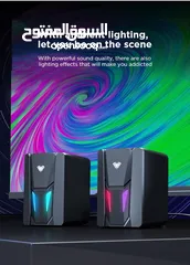  11 سماعات كمبيوتر جيمنغ  مضيئة مميزة  Aula Speaker N-108 Gaming RGB Lights OG