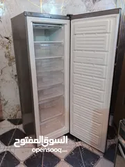  1 فريزر بنكون ايطالي  جامبو 6 جوارير ورف تبريد ثلج ستانلس ستيل توفير كهرباء حديثة مستعمل بحالة ممتازه