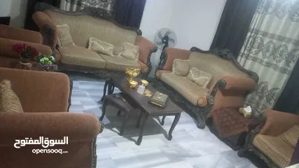  1 طقم كنب خشب قوي وثقيل تسع مقاعد
