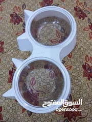  4 لتر بوكس حجم كبير للبيع مع صحن اكل مزدوج مع علبة شامبو قطط 500 ml