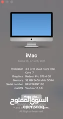  5 APPLE IMAC 5K- 2017 27Inch