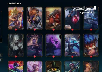  9 حساب ليق اوف ليجيند lol league of legend 254 سكن مع كم سكن نادرين مارح يرجعو عاللعبه