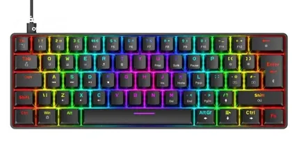  1 Gaming keyboard mechanical 60ً% + Mouse wireless + mouse pad
