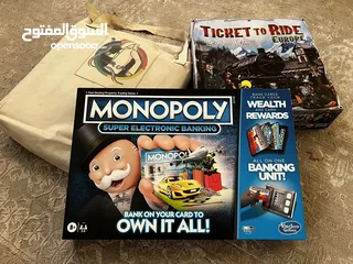  1 بورد جيمز ( مونوبولي - انحش يالذيب - تيكت تو رايد يورب ) Board,games, monopoly السعر قابل للمساومة