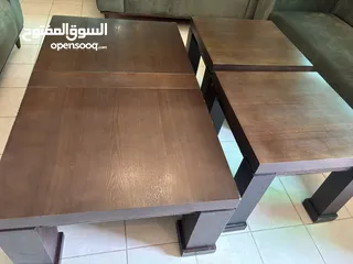  5 طقم طربيزات نوع فاخر من محلات فتح الله لون خشبي غامق