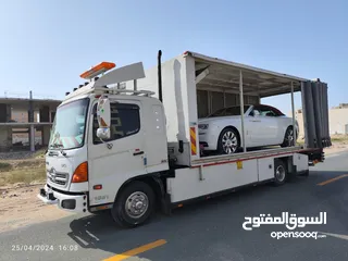  4 سطحة فل داون مغلقة لنقل السيارات من قطر الى دبي وبالعكس