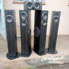  1 سماعات كينود خشب تقيل مع 2 صب وفر مسرح منزلي